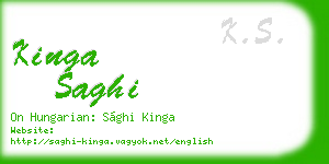 kinga saghi business card