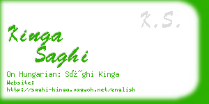 kinga saghi business card